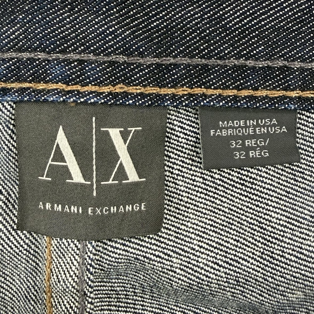 Armani Exchange Jeans Mens 32 Reg Button Fly Straight Fit Distressed Made In USA - Picture 2 of 14